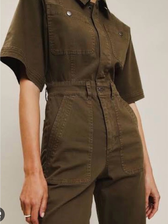 pistola Pants - Bernice Short-Sleeve Jumpsuit in Olive